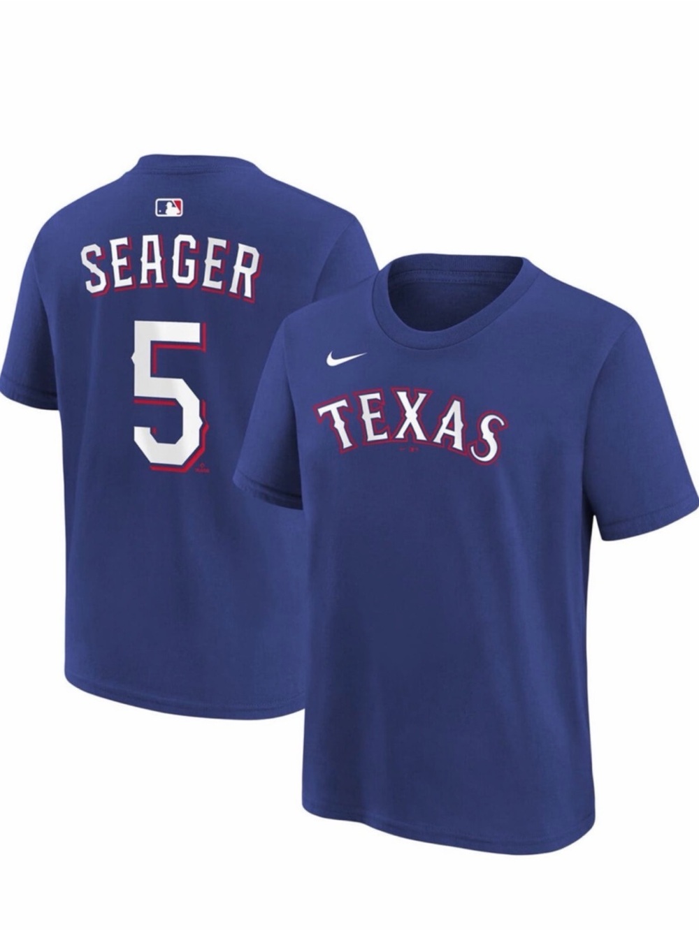 Youth Nike Corey Seager Royal Texas Rangers Name & Number T-Shirt